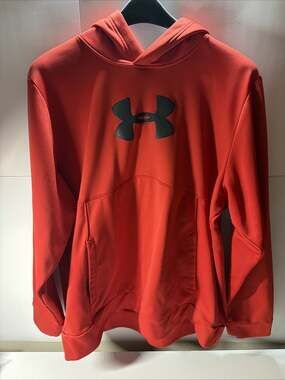 Men's 2x Under Armour Sweatshirt hooded red loose fit